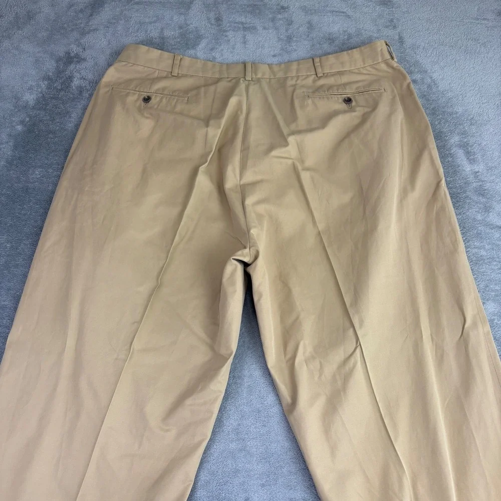 Polo Golf Ralph Lauren Mens 40x32  Khaki Pleated Chino Pants Casual Cotton Nylon